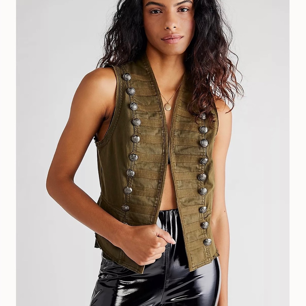Free people officer grunge vest